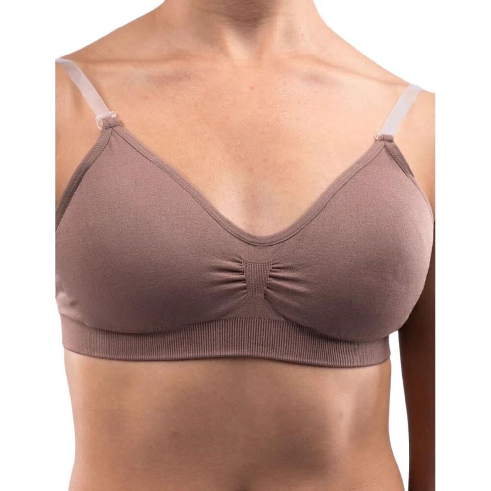 Silky Womens/Ladies Dance Seamless Clear Back Bra (1 Garment) / Dark Nude